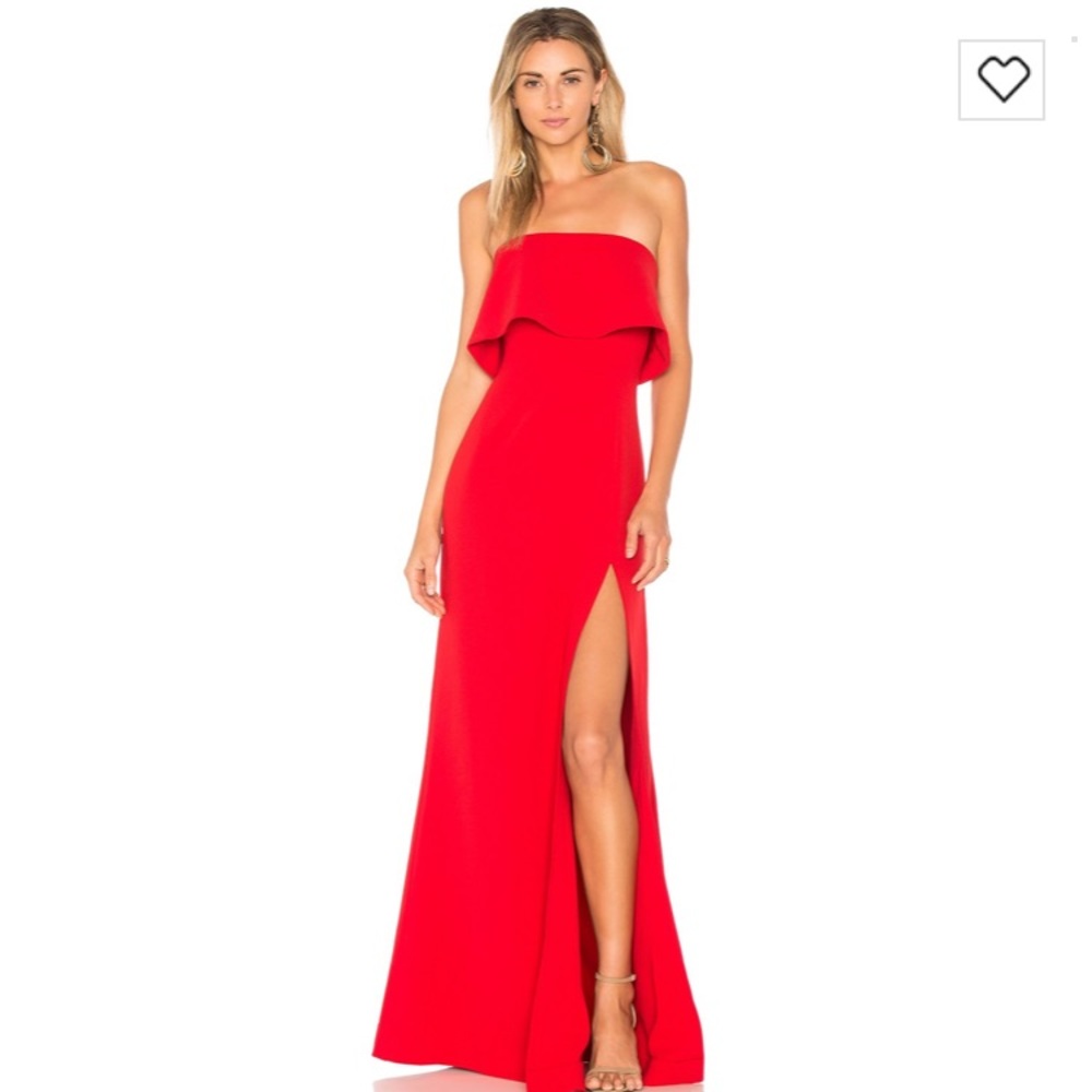 Lovers + Friends Andean Gown in Deep Red